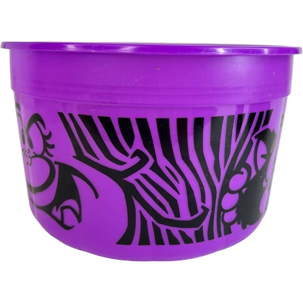 1986 McDonalds Halloween Bucket Pail‎ Purple Black Witch Trick Or Treat With Lid